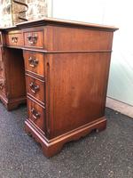 Quality Mahogany Inverted Breakfront Pedestal Desk (8 of 9) Quality Mahogany Inverted Breakfront Pedestal Desk (8 of 9)