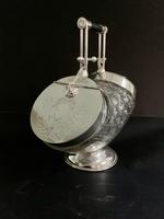 Silver Plated & Cut Glass Two Sided Biscuit Barrel (2 of 3) Silver Plated & Cut Glass Two Sided Biscuit Barrel (2 of 3)