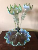 Large Victorian Epergne - Green Glass with White Opalescent Rims (5 of 15) Large Victorian Epergne - Green Glass with White Opalescent Rims (5 of 15)