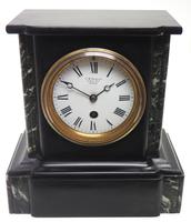 Antique French Slate & Marble 8 Day Mantel Clock J W Benson (4 of 8) Antique French Slate & Marble 8 Day Mantel Clock J W Benson (4 of 8)