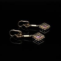 Art Deco Synthetic Ruby & White Zircon 9ct Gold Drop Dangle Earrings (5 of 5) Art Deco Synthetic Ruby & White Zircon 9ct Gold Drop Dangle Earrings (5 of 5)