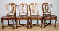 Set of Four Light Mahogany Victorian Hall Chairs Set of Four Light Mahogany Victorian Hall Chairs