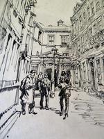 Hanslip Fletcher Original Pen & Ink Drawing & another Lithograph- London Scene 1928 (9 of 9) Hanslip Fletcher Original Pen & Ink Drawing & another Lithograph- London Scene 1928 (9 of 9)