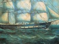 Original Seascape Oil Painting of 18th Century Tall-Masted Ship on the High Seas (7 of 12) Original Seascape Oil Painting of 18th Century Tall-Masted Ship on the High Seas (7 of 12)