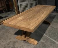 Large French Bleached Oak Trestle Farmhouse Dining Table (5 of 16) Large French Bleached Oak Trestle Farmhouse Dining Table (5 of 16)