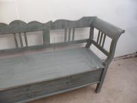 Grey & Green 3 Seater Antique Pine Kitchen / Hall Box Settle / Bench (9 of 10) Grey & Green 3 Seater Antique Pine Kitchen / Hall Box Settle / Bench (9 of 10)