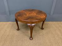 Round Burr Walnut Queen Anne Style Coffee Table (5 of 6) Round Burr Walnut Queen Anne Style Coffee Table (5 of 6)