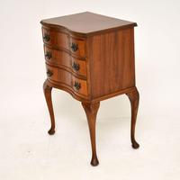 Antique Figured Walnut Side Table with 3 Drawers (6 of 7) Antique Figured Walnut Side Table with 3 Drawers (6 of 7)