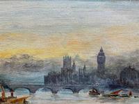 Superb Original 1921 View of Westminster, London Seascape Oil Painting (7 of 12) Superb Original 1921 View of Westminster, London Seascape Oil Painting (7 of 12)