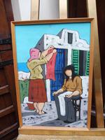 Oil on Board Washing Day by Artist S Spina 1960s (3 of 10) Oil on Board Washing Day by Artist S Spina 1960s (3 of 10)
