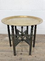 Early 20th Century Middle Eastern Brass Tray Top Folding Table (8 of 8) Early 20th Century Middle Eastern Brass Tray Top Folding Table (8 of 8)
