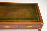 Antique Military Campaign Style Mahogany Leather Top Coffee Table (2 of 10) Antique Military Campaign Style Mahogany Leather Top Coffee Table (2 of 10)