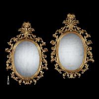 Grand Scale Pair of 19th Century Oval Florentine Carved Giltwood Mirrors (6 of 9) Grand Scale Pair of 19th Century Oval Florentine Carved Giltwood Mirrors (6 of 9)