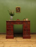 Small Antique Reproduction Pedestal Desk with Leather top, Brights of Nettlebed (3 of 10) Small Antique Reproduction Pedestal Desk with Leather top, Brights of Nettlebed (3 of 10)