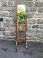 Antique Walnut Cheval Dressing Mirror