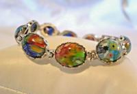 Vintage Silver & Milliflori Glass Bracelet 1970s Length 7 3/4" Heavy 23.7 Grams (4 of 12) Vintage Silver & Milliflori Glass Bracelet 1970s Length 7 3/4" Heavy 23.7 Grams (4 of 12)