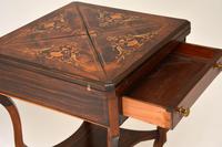 Antique Victorian Inlaid Rosewood Envelope Card Table (5 of 12) Antique Victorian Inlaid Rosewood Envelope Card Table (5 of 12)