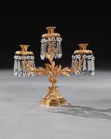Pair of Early 19th Century Gilt Bronze and Lustres Three Branch Candelabra (6 of 8) Pair of Early 19th Century Gilt Bronze and Lustres Three Branch Candelabra (6 of 8)