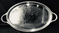 Large Silver Plated Oval 2 Handle Butlers Tray by Barker & Ellis (4 of 6) Large Silver Plated Oval 2 Handle Butlers Tray by Barker & Ellis (4 of 6)