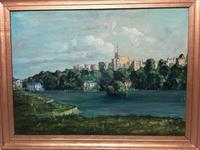 Fine 20th Century Oil Painting Royal Windsor Castle "View From The Thames" (6 of 12) Fine 20th Century Oil Painting Royal Windsor Castle "View From The Thames" (6 of 12)