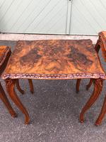 Quality Burr Walnut Nest of 3 Tables (10 of 10) Quality Burr Walnut Nest of 3 Tables (10 of 10)