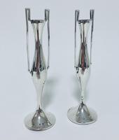 Pair of Antique Art Nouveau Solid Silver Vases (10 of 13) Pair of Antique Art Nouveau Solid Silver Vases (10 of 13)