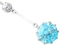 7.80ct High Zircon & 0.29ct Diamond, 18ct White Gold Drop Earrings - Antique c.1910 (3 of 9) 7.80ct High Zircon & 0.29ct Diamond, 18ct White Gold Drop Earrings - Antique c.1910 (3 of 9)
