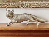 Elizabeth II Very Large 50cm Hallmarked Silver Fox, London 1970