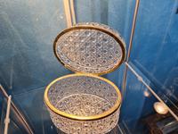 Antique Bohemian Cut to Clear Glass Crystal Box with Gilded Metal Mount (5 of 9) Antique Bohemian Cut to Clear Glass Crystal Box with Gilded Metal Mount (5 of 9)