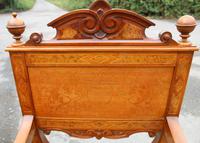 1900's Quality Walnut X Chair with Inlay & Pretty Upholstered Seat (4 of 4) 1900's Quality Walnut X Chair with Inlay & Pretty Upholstered Seat (4 of 4)