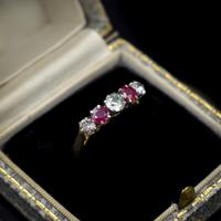Vintage Ruby & Diamond 18ct 18K Yellow Gold Five Stone Ring (10 of 10) Vintage Ruby & Diamond 18ct 18K Yellow Gold Five Stone Ring (10 of 10)