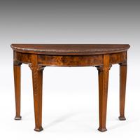 Strongly Designed Early 19th Century Mahogany & Burr Demilune Table (2 of 6) Strongly Designed Early 19th Century Mahogany & Burr Demilune Table (2 of 6)