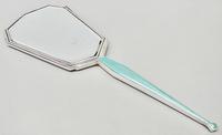 Fabulous Art Deco Silver & Guilloche Enamel Hand Mirror by Charles Green, Birmingham 1936 (4 of 9) Fabulous Art Deco Silver & Guilloche Enamel Hand Mirror by Charles Green, Birmingham 1936 (4 of 9)