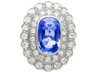 6.25 ct Ceylon Sapphire & 3.75ct Diamond, Platinum Dress Ring c.1930 (3 of 12) 6.25 ct Ceylon Sapphire & 3.75ct Diamond, Platinum Dress Ring c.1930 (3 of 12)