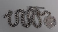 Edwardian sterling silver graduated albert fob pocket watch chain + heart medal 1902 (2 of 11) Edwardian sterling silver graduated albert fob pocket watch chain + heart medal 1902 (2 of 11)