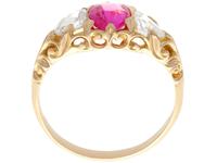 1.28ct Burmese Pink Sapphire & 0.76ct Diamond, 22ct Yellow Gold Trilogy Ring - Antique Victorian (6 of 12) 1.28ct Burmese Pink Sapphire & 0.76ct Diamond, 22ct Yellow Gold Trilogy Ring - Antique Victorian (6 of 12)
