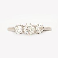 Art Deco 0.72 Carat Diamond Three Stone Trilogy Engagement Ring c.1920 (5 of 5)