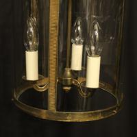 French Convex Gilded Brass Triple Light Antique Hall Lantern (8 of 10) French Convex Gilded Brass Triple Light Antique Hall Lantern (8 of 10)