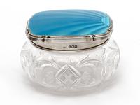 Silver and Enamel Jar with an Engine Turned Sun Burst Blue Guilloche Enamel Lid (3 of 5) Silver and Enamel Jar with an Engine Turned Sun Burst Blue Guilloche Enamel Lid (3 of 5)