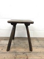 Antique Elm Four Leg Stool (3 of 9) Antique Elm Four Leg Stool (3 of 9)