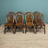 Eight Country House Elm Antique Kitchen Chairs (2 of 8) Eight Country House Elm Antique Kitchen Chairs (2 of 8)