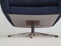 Danish Swivel Armchair with Stool, Completely Renovated-reupholstered, Furniture Wool, Retro Velor, 70s (13 of 17) Danish Swivel Armchair with Stool, Completely Renovated-reupholstered, Furniture Wool, Retro Velor, 70s (13 of 17)