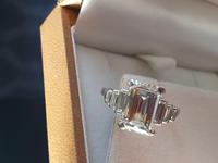 Vintage Deco Design 2.81 Carat Emerald Cut Diamond & Platinum Ring (4 of 10) Vintage Deco Design 2.81 Carat Emerald Cut Diamond & Platinum Ring (4 of 10)