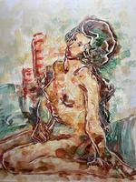 Impressionism Oil Painting Thailand School "Posing Nude Lady" (6 of 25) Impressionism Oil Painting Thailand School "Posing Nude Lady" (6 of 25)
