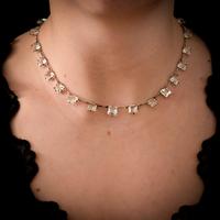 Art Deco Princess Cut Paste Sterling Silver Riviere Short Necklace (9 of 9) Art Deco Princess Cut Paste Sterling Silver Riviere Short Necklace (9 of 9)