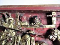 Antique Chinese giltwood carved panel, 19th century, jousting/duel (6 of 8) Antique Chinese giltwood carved panel, 19th century, jousting/duel (6 of 8)