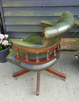 Vintage Mahogany Green Leather Captains Chair (4 of 6) Vintage Mahogany Green Leather Captains Chair (4 of 6)