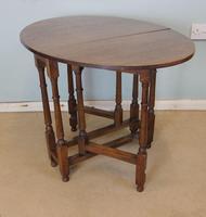 Antique Oak Drop Leaf Gateleg Occasional Table (2 of 10) Antique Oak Drop Leaf Gateleg Occasional Table (2 of 10)