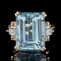 Vintage Aquamarine Diamond Ring 14ct Gold 12ct Emerald Cut Aqua (8 of 8) Vintage Aquamarine Diamond Ring 14ct Gold 12ct Emerald Cut Aqua (8 of 8)