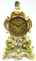 Antique 8 Day Porcelain Mantel Clock Sevres Green Floral French Mantle Clock (2 of 6) Antique 8 Day Porcelain Mantel Clock Sevres Green Floral French Mantle Clock (2 of 6)